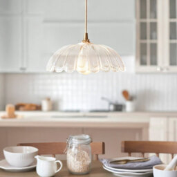 Luminosa Lighting Luminosa Carnation Dome Pendant Ceiling Light Clear Glass E27 Or B22 - thumbnail 2