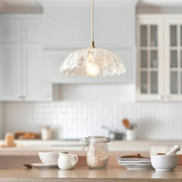 Luminosa Lighting Luminosa Carnation Dome Pendant Ceiling Light Clear Glass E27 Or B22 - thumbnail 3