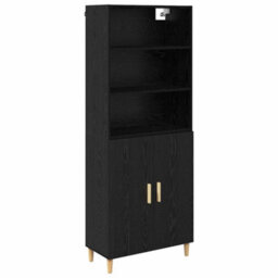 Walplus Highboard 2 Pcs Black Oak 69.5 X 34 X 180 Cm Engineered Wood - thumbnail 2