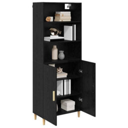 Walplus Highboard 2 Pcs Black Oak 69.5 X 34 X 180 Cm Engineered Wood - thumbnail 3