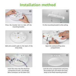 Lepro Bathroom Light, 15W 1500Lm Ceiling Lights, Waterproof Ip54, Flush Ceiling Light For Kitchen, Bedroom, Utility Room, 22Cm - thumbnail 9
