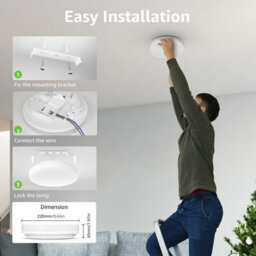 Lepro Bathroom Light, 15W 1500Lm Ceiling Lights, Waterproof Ip54, Flush Ceiling Light For Kitchen, Bedroom, Utility Room, 22Cm - thumbnail 6