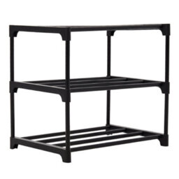 Breeins Black Detachable Steel Tube Shoe Rack For 9 Pairs Shoes At The Entrance - thumbnail 2