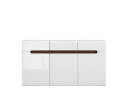 Impact Furniture Sideboard Cabinet Dresser Storage Unit With Doors Drawers White High Gloss Azteca - thumbnail 6