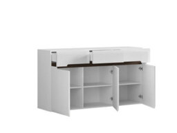 Impact Furniture Sideboard Cabinet Dresser Storage Unit With Doors Drawers White High Gloss Azteca - thumbnail 5