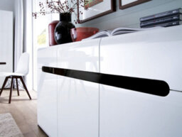 Impact Furniture Sideboard Cabinet Dresser Storage Unit With Doors Drawers White High Gloss Azteca - thumbnail 4
