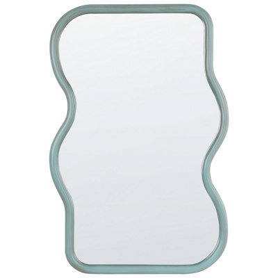 Beliani Wall Mirror Ronnet 60 Cm 90 Cm Paulownia Wood Light Blue - image 1