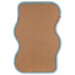 Beliani Wall Mirror Ronnet 60 Cm 90 Cm Paulownia Wood Light Blue - thumbnail 4