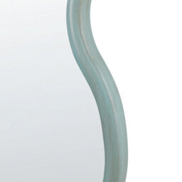 Beliani Wall Mirror Ronnet 60 Cm 90 Cm Paulownia Wood Light Blue - thumbnail 5