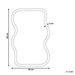 Beliani Wall Mirror Ronnet 60 Cm 90 Cm Paulownia Wood Light Blue - thumbnail 3