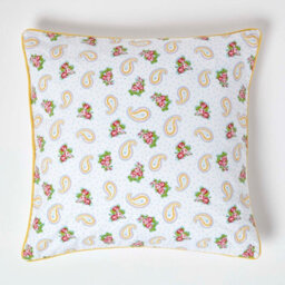 Homescapes Cotton Paisley And Dots Cushion Cover, 60 X 60 Cm - thumbnail 1