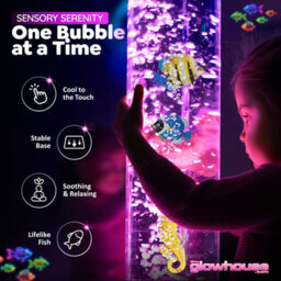 The Glowhouse 100Cm Colour Changing Led Bubble Lamp With 8 Fish, Sensory Toys For Autism, Sensory Lights, Mood Lamps For Kids Relaxation - thumbnail 4