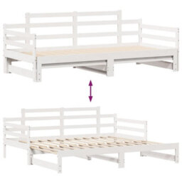 Berkfield Daybed With Trundle And Drawers Without Mattress White 80X200 Cm - thumbnail 8