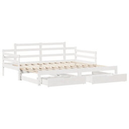 Berkfield Daybed With Trundle And Drawers Without Mattress White 80X200 Cm - thumbnail 3