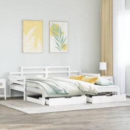 Berkfield Daybed With Trundle And Drawers Without Mattress White 80X200 Cm - thumbnail 1