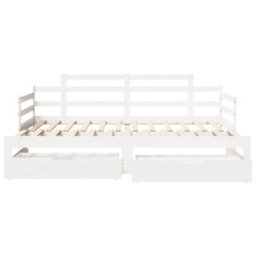 Berkfield Daybed With Trundle And Drawers Without Mattress White 80X200 Cm - thumbnail 4