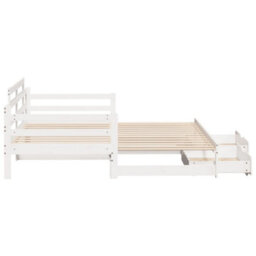 Berkfield Daybed With Trundle And Drawers Without Mattress White 80X200 Cm - thumbnail 6