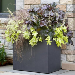 Idealist™ 50Cm Trough Garden Planter, Slate Grey Reinforced Stone Rectangular Planter, Outdoor Plant Pot H40 L50 W20 Cm, 40L - thumbnail 1
