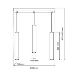 Milagro Hudson Triple Pendant Lamp Hand Made High Quality Elegant Cylindrical Design With Matt Finish - thumbnail 5