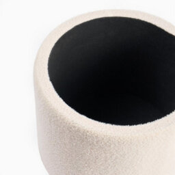 OHS Stool Storage Ottoman Boucle Fleece Vanity Seat Soft Foot Rest Pouffe Home Chair - thumbnail 8
