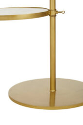 Orsina Unique 2 Shelves Side Table, Ampla Storage Bedside Table, Adjustable Brass Finish Lounge Table For Decor - thumbnail 3