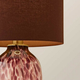 Valuelights Belinda Burgundy Confetti Glass Table Lamp With Drum Shade - thumbnail 4