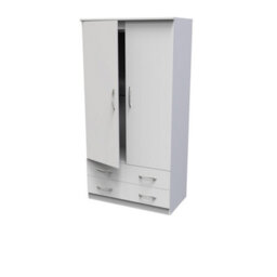 Hampshire Wide 2 Drawer Double Wardrobe In White Matt (Ready Assembled) - thumbnail 5
