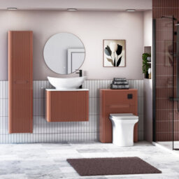 Royal Bathrooms Avenza 600mm Terracotta Clay Wall Hung Bathroom Countertop Vanity Unit 1 Drawer With Amaze Basin - thumbnail 4