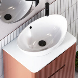 Royal Bathrooms Avenza 600mm Terracotta Clay Wall Hung Bathroom Countertop Vanity Unit 1 Drawer With Amaze Basin - thumbnail 7