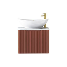 Royal Bathrooms Avenza 600mm Terracotta Clay Wall Hung Bathroom Countertop Vanity Unit 1 Drawer With Amaze Basin - thumbnail 6