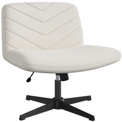 Beige Swivel Accent Chair Ergonomic Home Office Desk Chair - image 1