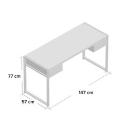 Kingwood Industrial Vintage Up-Cycled Style Solid Wood & Metal 2 Drawers Computer Table - thumbnail 7