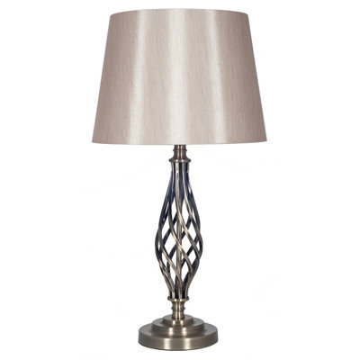 Pacific Lifestyle Silver Twist Detail Table Lamp For Living Room - image 1