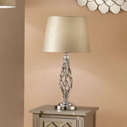 Pacific Lifestyle Silver Twist Detail Table Lamp For Living Room - thumbnail 2
