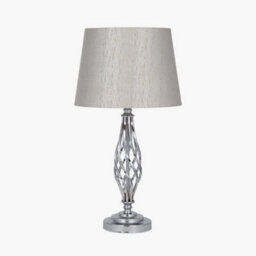 Pacific Lifestyle Silver Twist Detail Table Lamp For Living Room - thumbnail 3