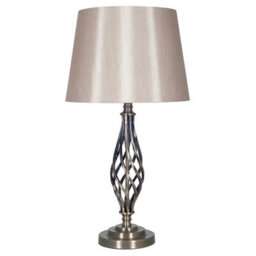 Pacific Lifestyle Silver Twist Detail Table Lamp For Living Room - thumbnail 1