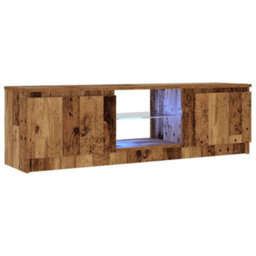 Berkfield Modern Tv Cabinet With Led Lights Old Wood 120X30X36 Cm Engineered Wood - thumbnail 5
