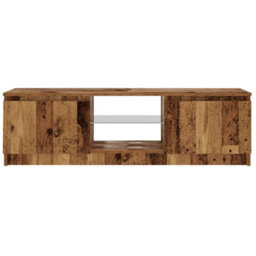 Berkfield Modern Tv Cabinet With Led Lights Old Wood 120X30X36 Cm Engineered Wood - thumbnail 7