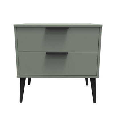 Fuji 2 Drawer Midi Bedside Cabinet In Reed Green (Ready Assembled) - image 1