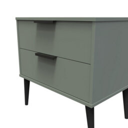Fuji 2 Drawer Midi Bedside Cabinet In Reed Green (Ready Assembled) - thumbnail 4