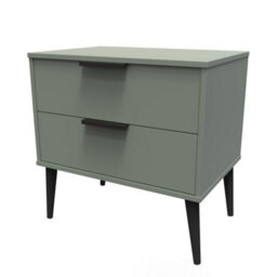 Fuji 2 Drawer Midi Bedside Cabinet In Reed Green (Ready Assembled) - thumbnail 3