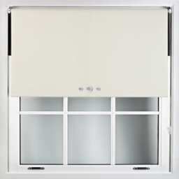 Furnished Blackout Roller Blinds With Triple Round Eyelets & Metal Fittings - Cream (W)175Cm (L)165Cm