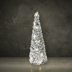 Urbn-Living Urbnliving 60Cm Led Light Up Christmas Tree Cone Pyramids Glitter Fairy Ornament Green Snow With Glitter Colour - thumbnail 1