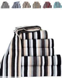 Natural Cotton Bath Sheet Black 6 Threads Combed Stripe Royal Victorian Flossy Stripe Salon