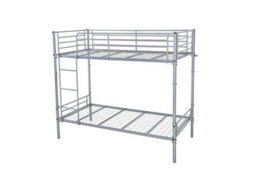 Mattress Guru Lynton Silver Metal 3Ft Bunk Bed With Mesh Base And Guardrail, Splits Into 2 Singles - thumbnail 1