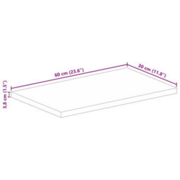 Berkfield Table Top 60X30X3.8 Cm Rectangular Solid Wood Mango - thumbnail 9