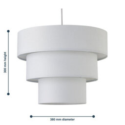First Choice Lighting Set Of 2 Barty - White 38Cm Tiered Pendant Shades - thumbnail 7