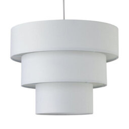 First Choice Lighting Set Of 2 Barty - White 38Cm Tiered Pendant Shades - thumbnail 2