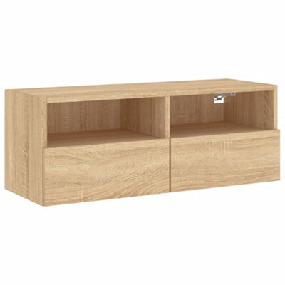 Berkfield Durable Tv Wall Cabinet Sonoma Oak 80X30X30 Cm Engineered Wood - image 1