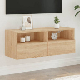 Berkfield Durable Tv Wall Cabinet Sonoma Oak 80X30X30 Cm Engineered Wood - thumbnail 2
